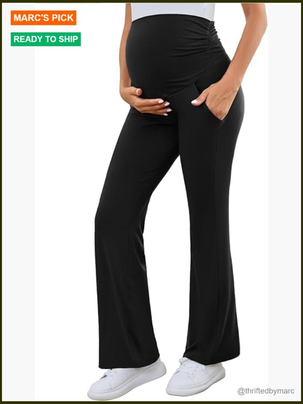 Maternity Flare Pants Stretchy Bootcut Lounge Casual Pregnancy Pants